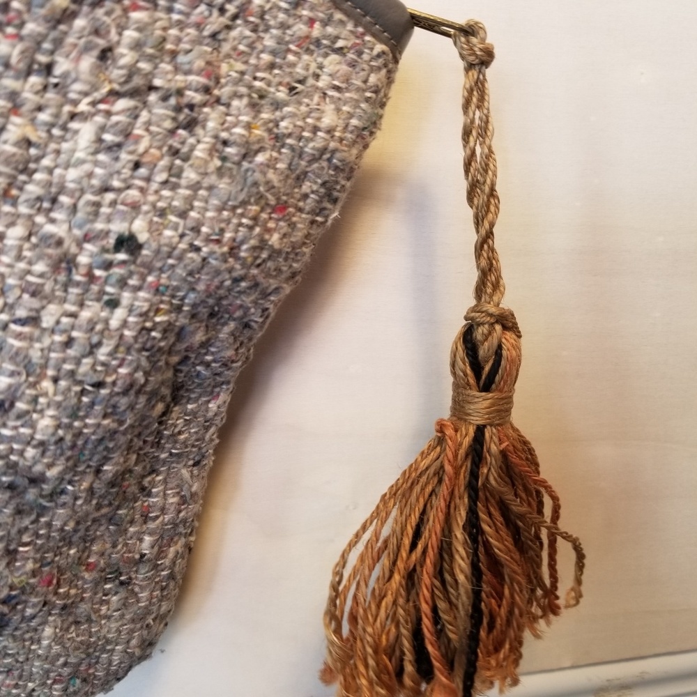 👜 Vtg 80s Jeffrey Lawrence Weave Clutch | Leather 🍂 - Picture 5 of 9